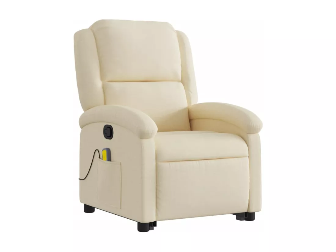 Fauteuil inclinable massant Crème Tissu