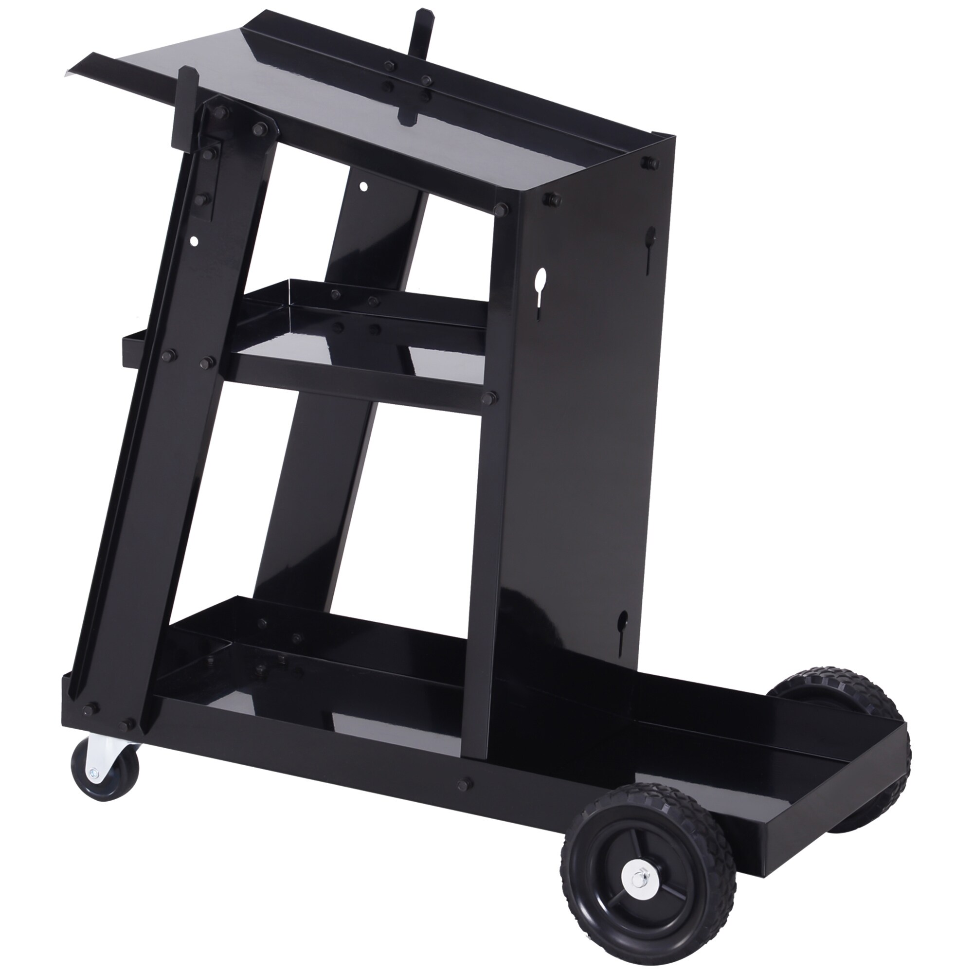 DURHAND Schweißwagen mit Sicherheitskette schwarz 71L x 39B x 70Hcm