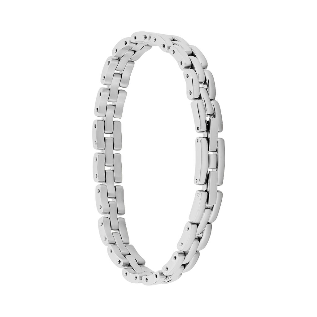 Bracelet Yoela Maille Grain De Riz Acier Blanc
