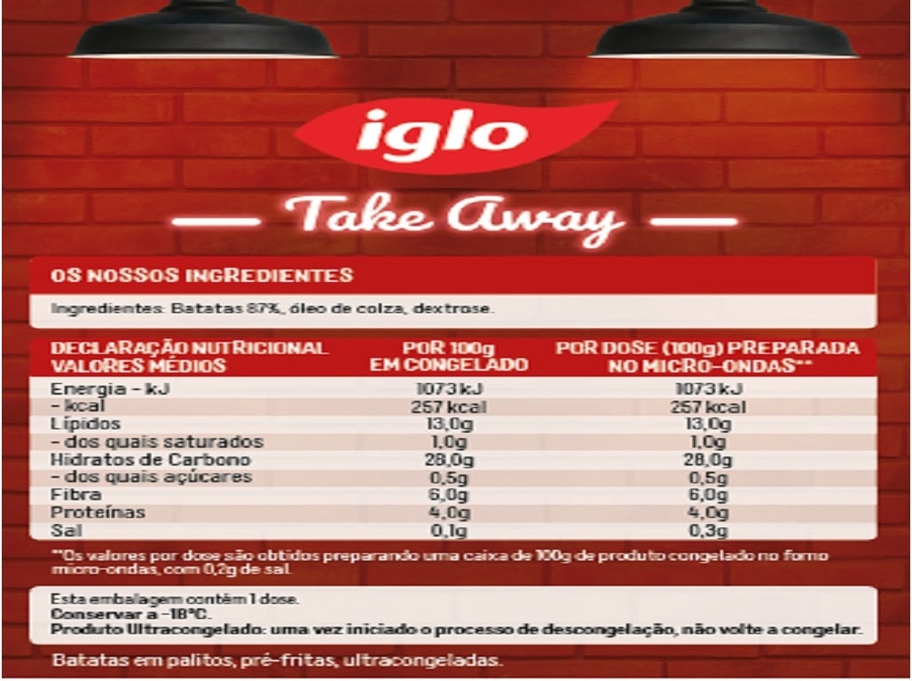 BATATAS IGLO PALITOS P/MICRO-ONDAS 200G
