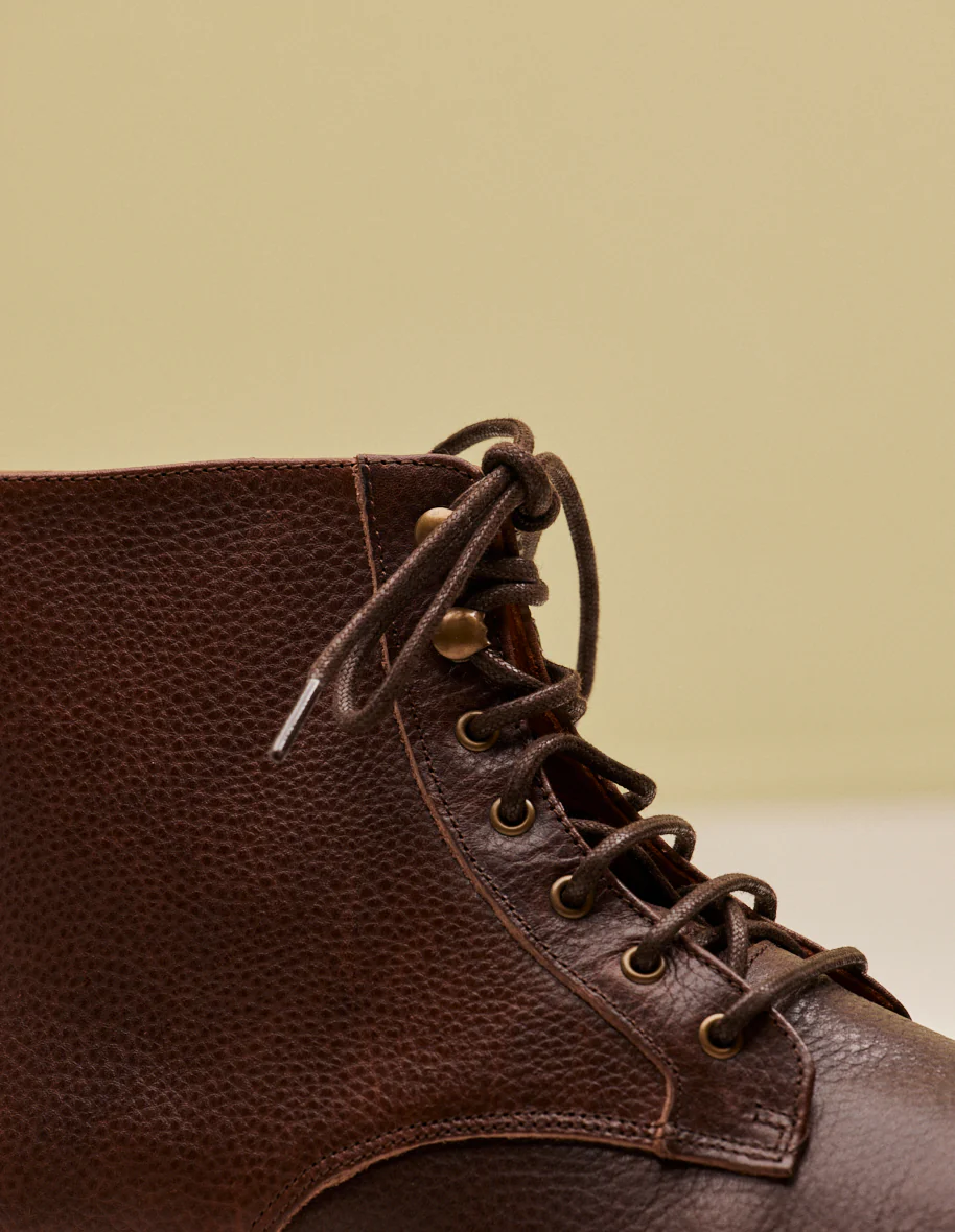 Bottines Théodore - Cuir pull-up grainé marron
