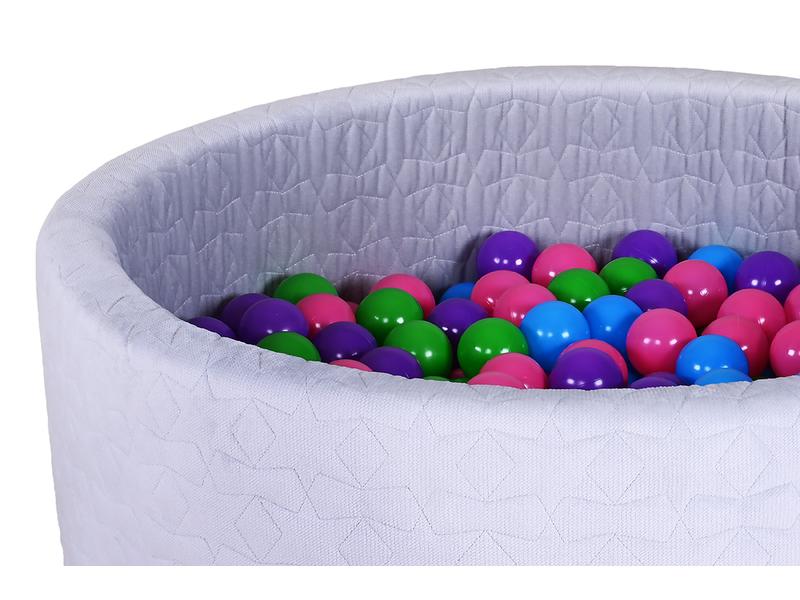 Knorrtoys Bällebad Soft – Cosy geo grey 300 balls softcolor Rundes Kugelbad