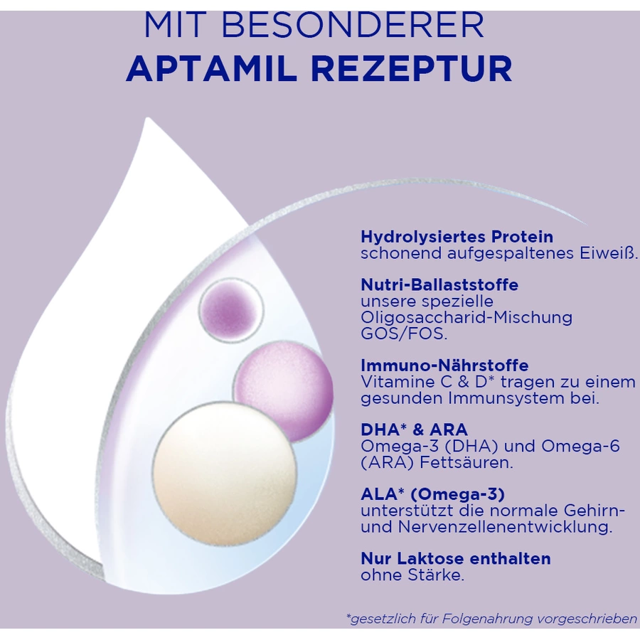 Aptamil Folgemilch HA 2 mit hydrolisiertem Eiweiß 800 g nach dem 6. Monat