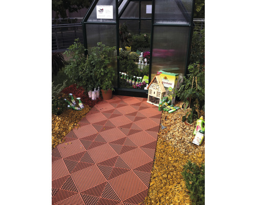 Florco Classic kliktegel, kunststof, 40x40 cm, 1 verpakking van 6 stuks, terracotta