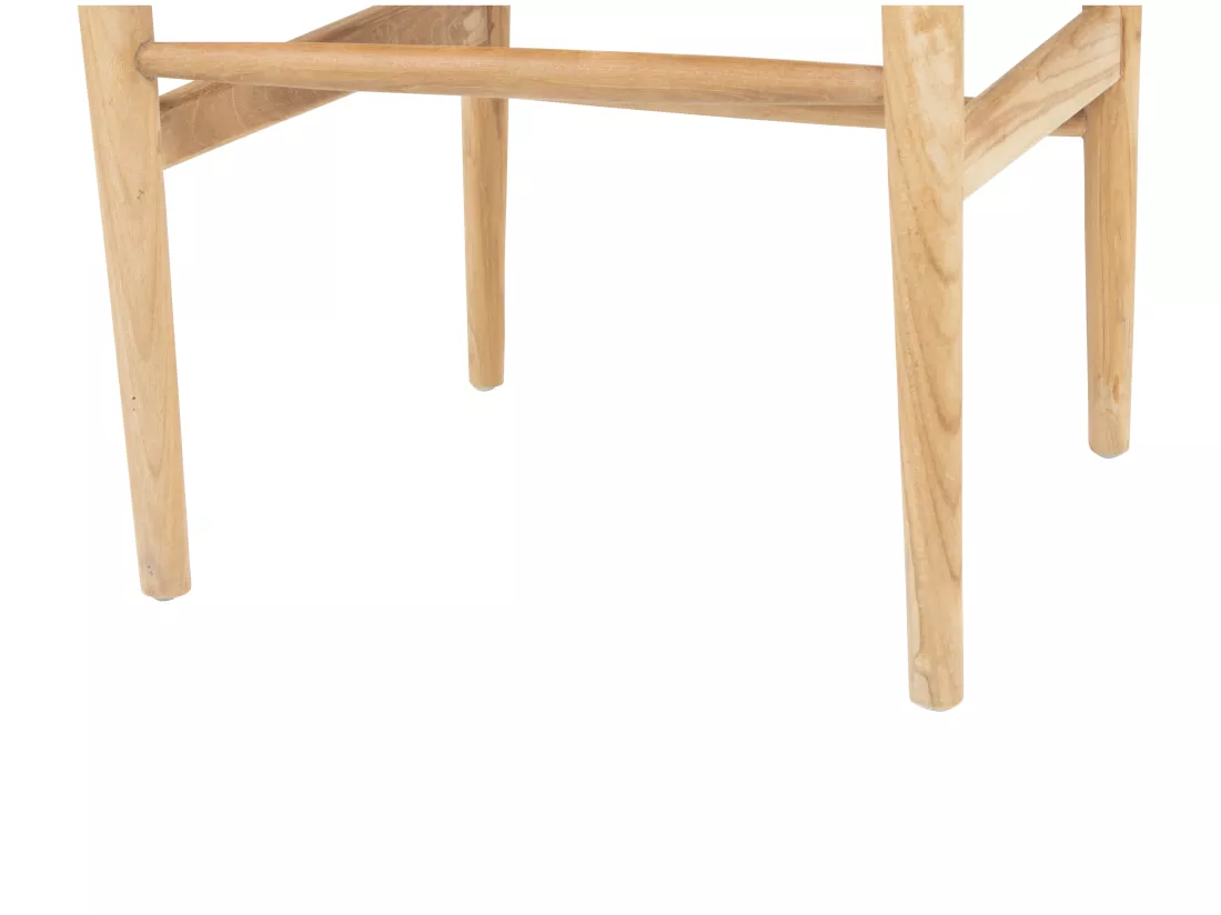 Lot de 6 chaises en teck et paille - Naturel - POGIANA