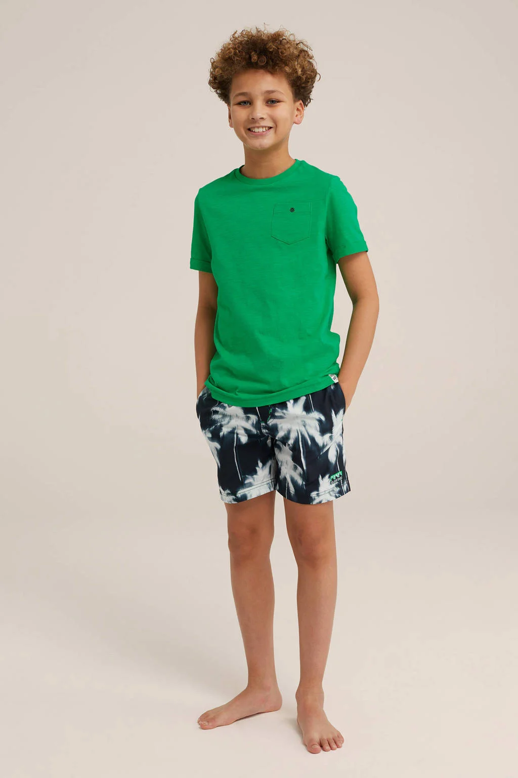 zwemshort zwart/wit