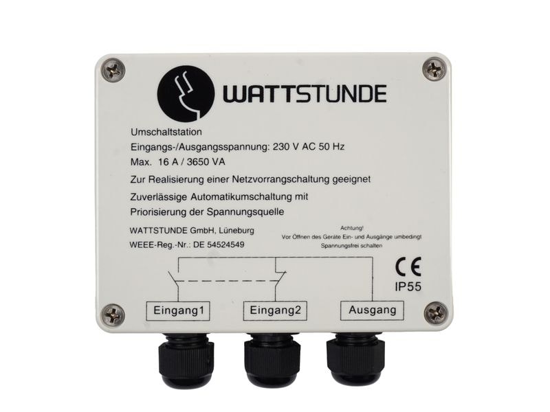 WATTSTUNDE Netzvorrangschaltung WS16ANVS 16A Umschaltstation