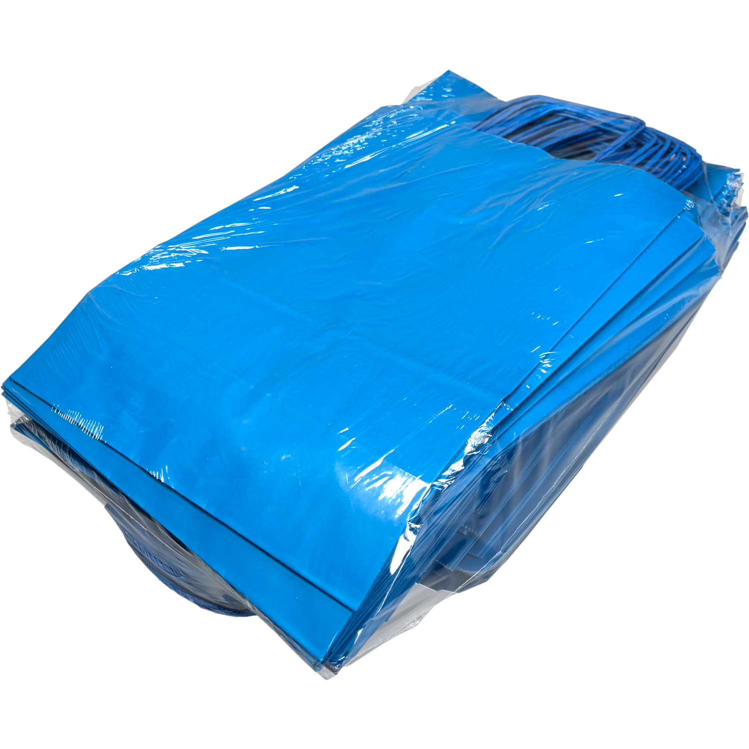 Tas, Kraftpapier, gedraaid papieren koord, 26x 12x35cm, draagtas, blauw