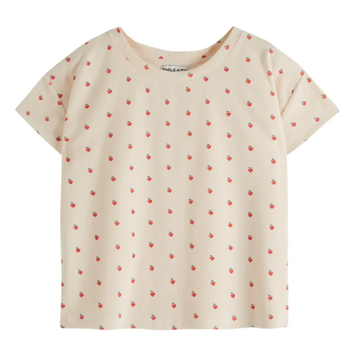 Emile et Ida T-shirt Zemo Coeurs Eponge - Collection Femme | Ecru