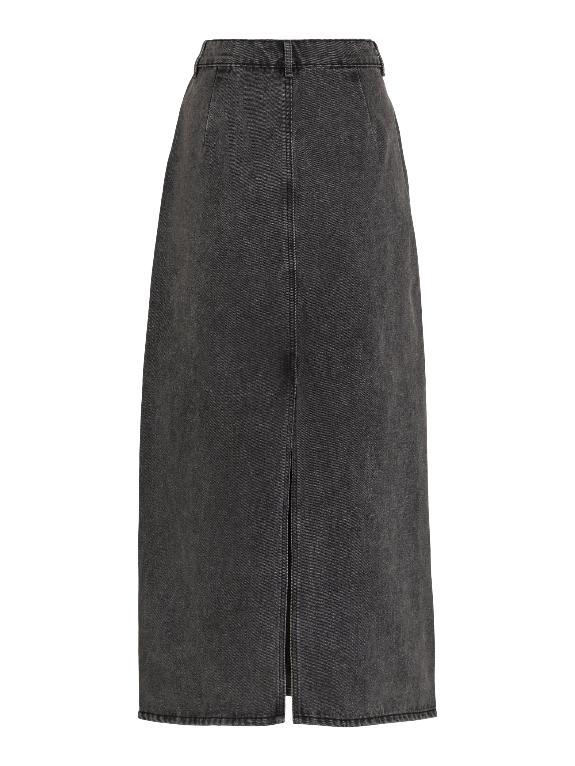 Vila  Vikira Long Washed denimnederdel - sort