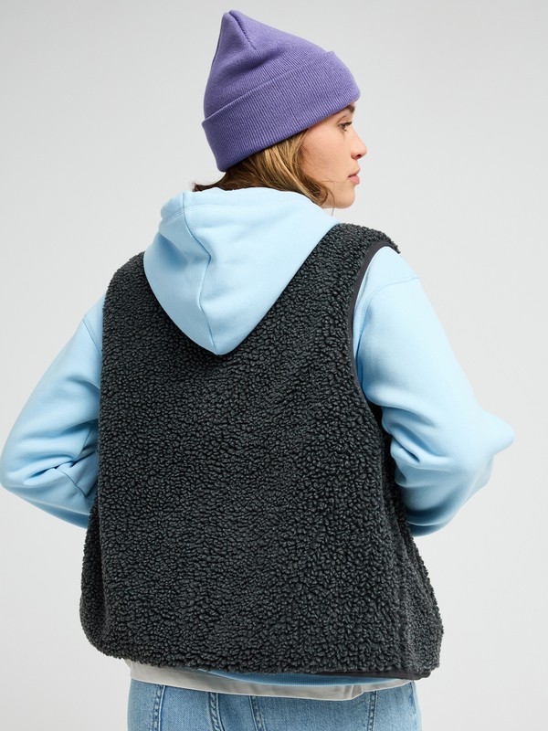 Iconic Town Gilet en polaire sherpa Noir Femme