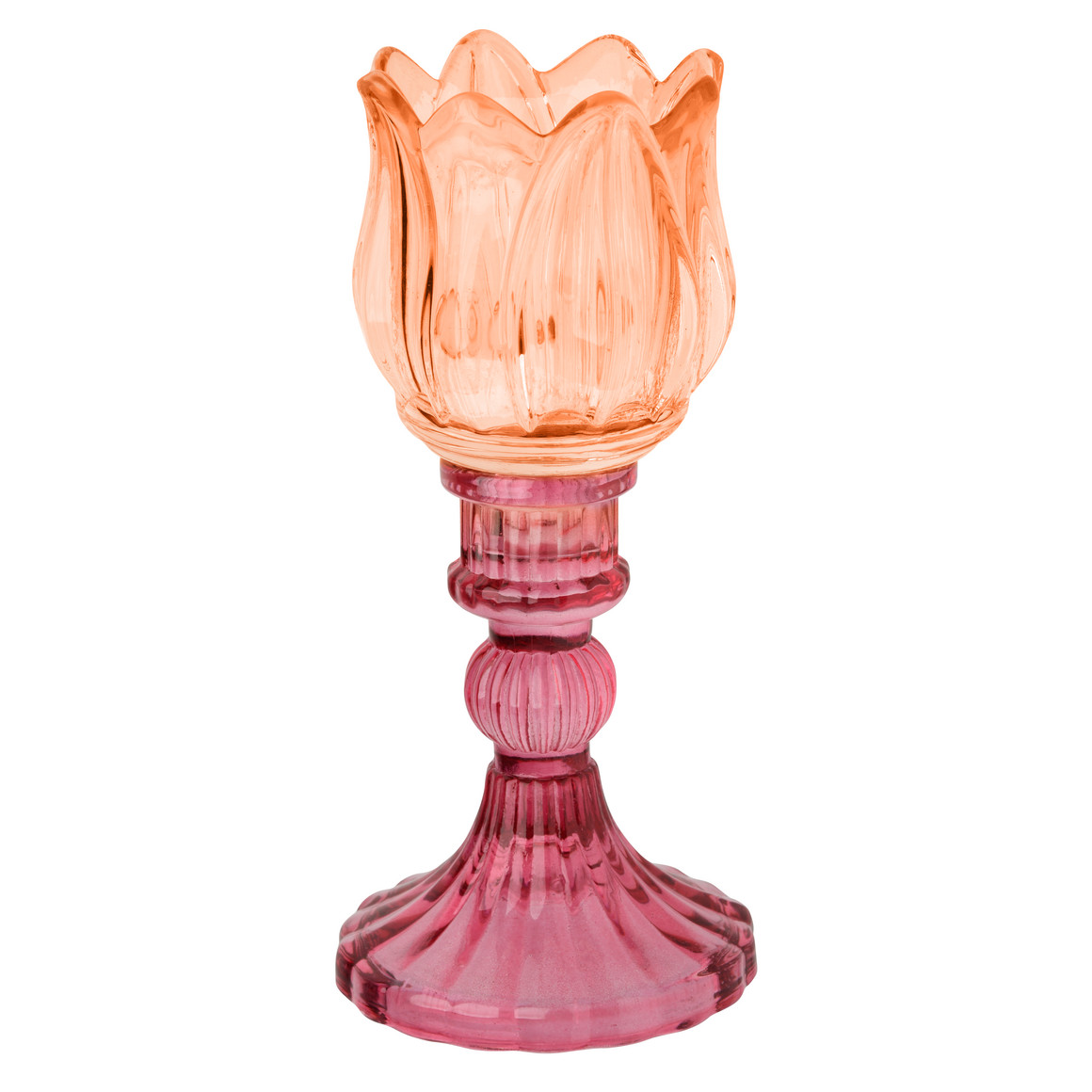 Kerzenhalter in Tulpen-Form orange