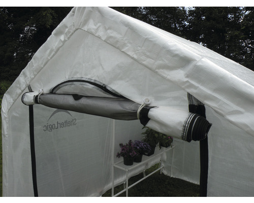 ShelterLogic foliekas inclusief stormankers, plank 180 x 240 cm wit