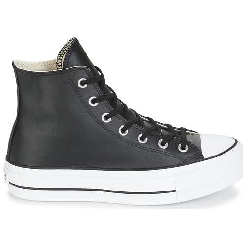 Converse - CHUCK TAYLOR ALL STAR LIFT CLEAN LEATHER HI - Noir