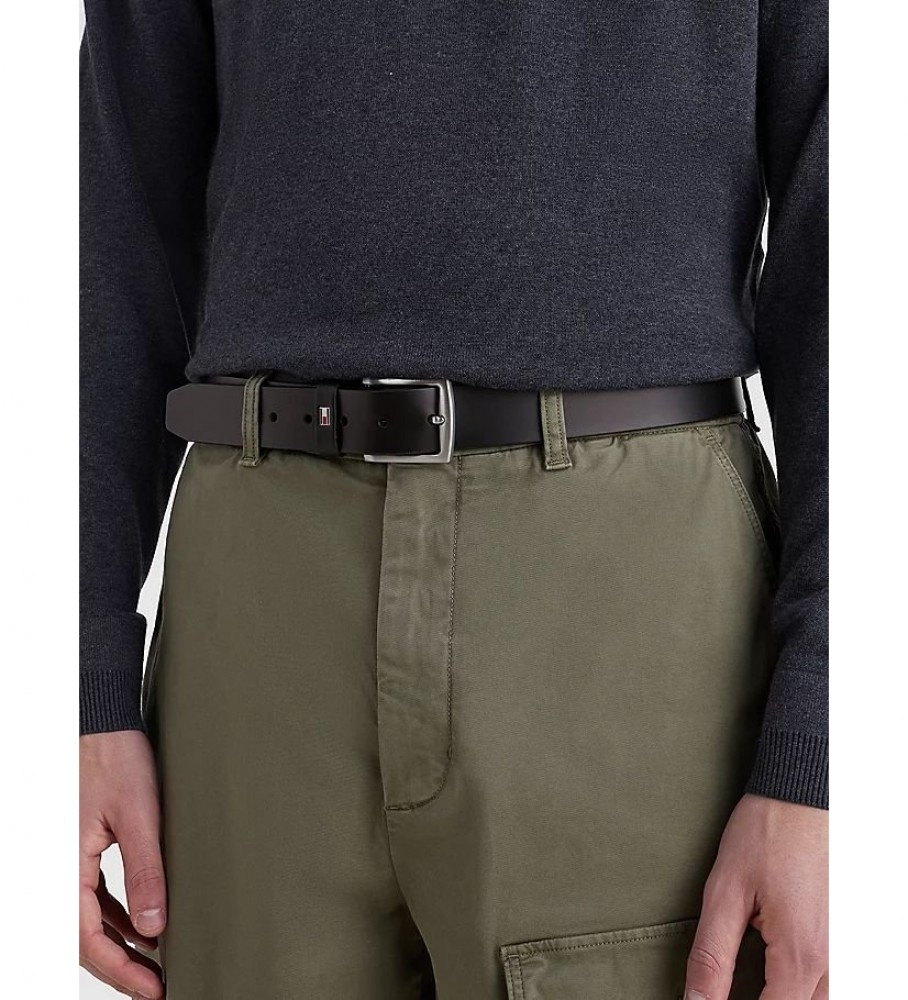Cinto de couro preto Tommy Hilfiger Denton