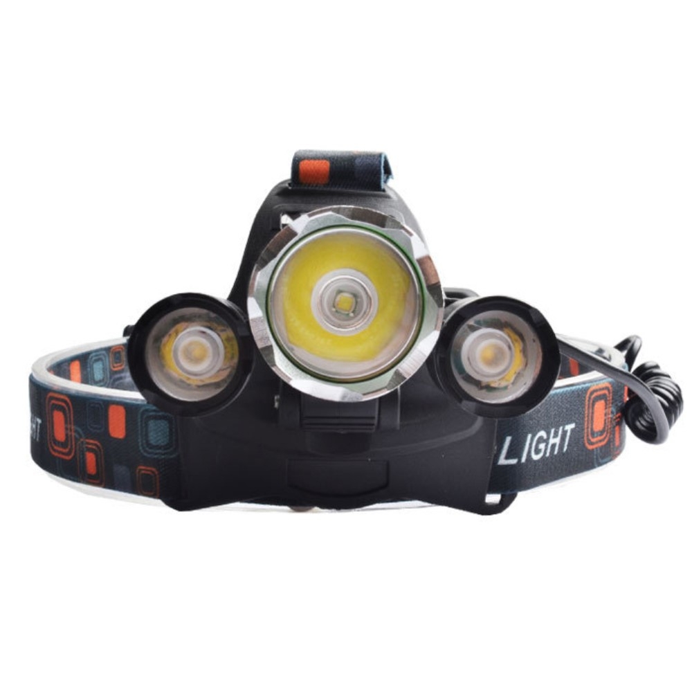 3-fach CREE XML T6 LED Stirnlampe Kopflampe zum Wandern / Joggen / Radfahren (30W / 3000LM) - Schwarz