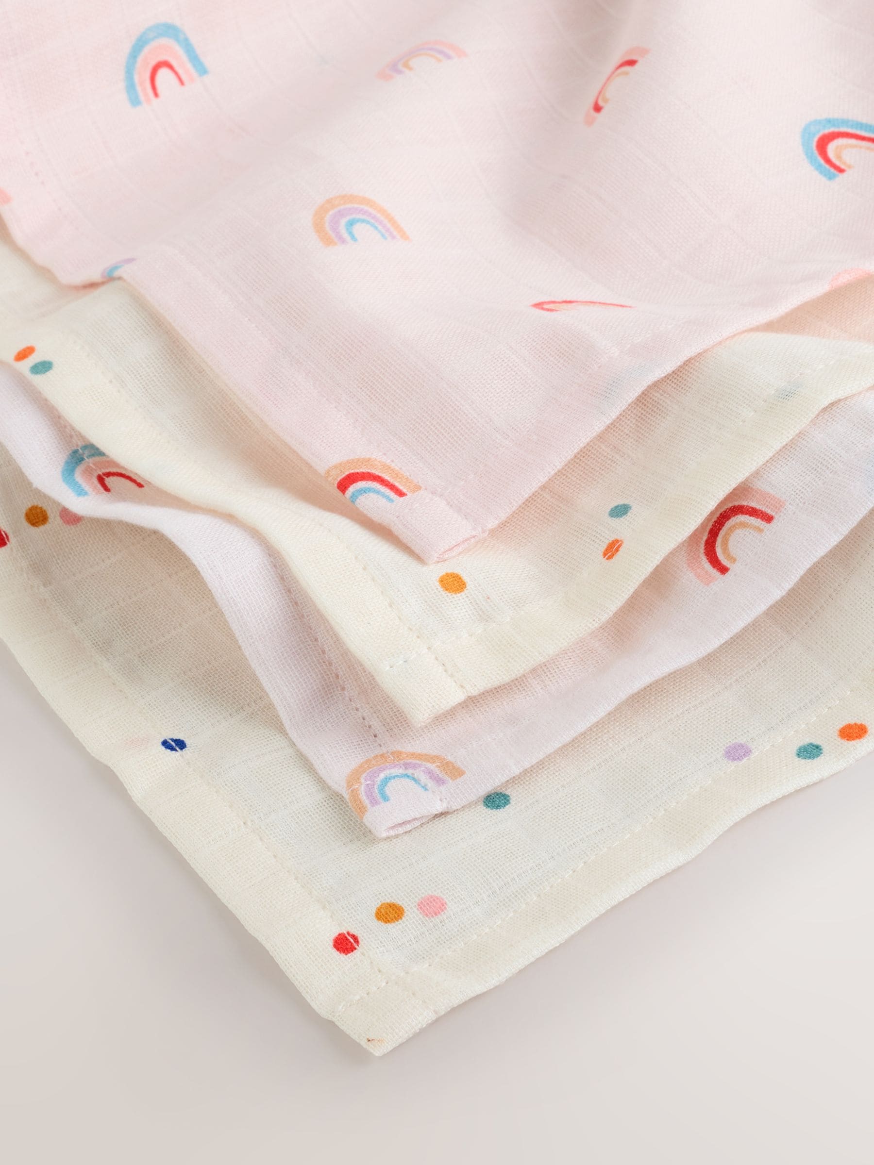 Felle regenboogkleuren - Set van 4 mousseline babydoekjes