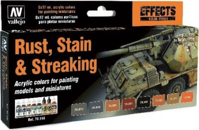 Vallejo - Model Color Maling Sæt - Rust, Stain & Streaking - 8X17 ML