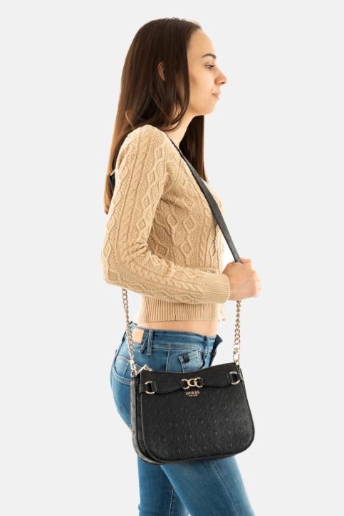 Sacs à main guess jeans arlena logo crossbody hobo blo black logo