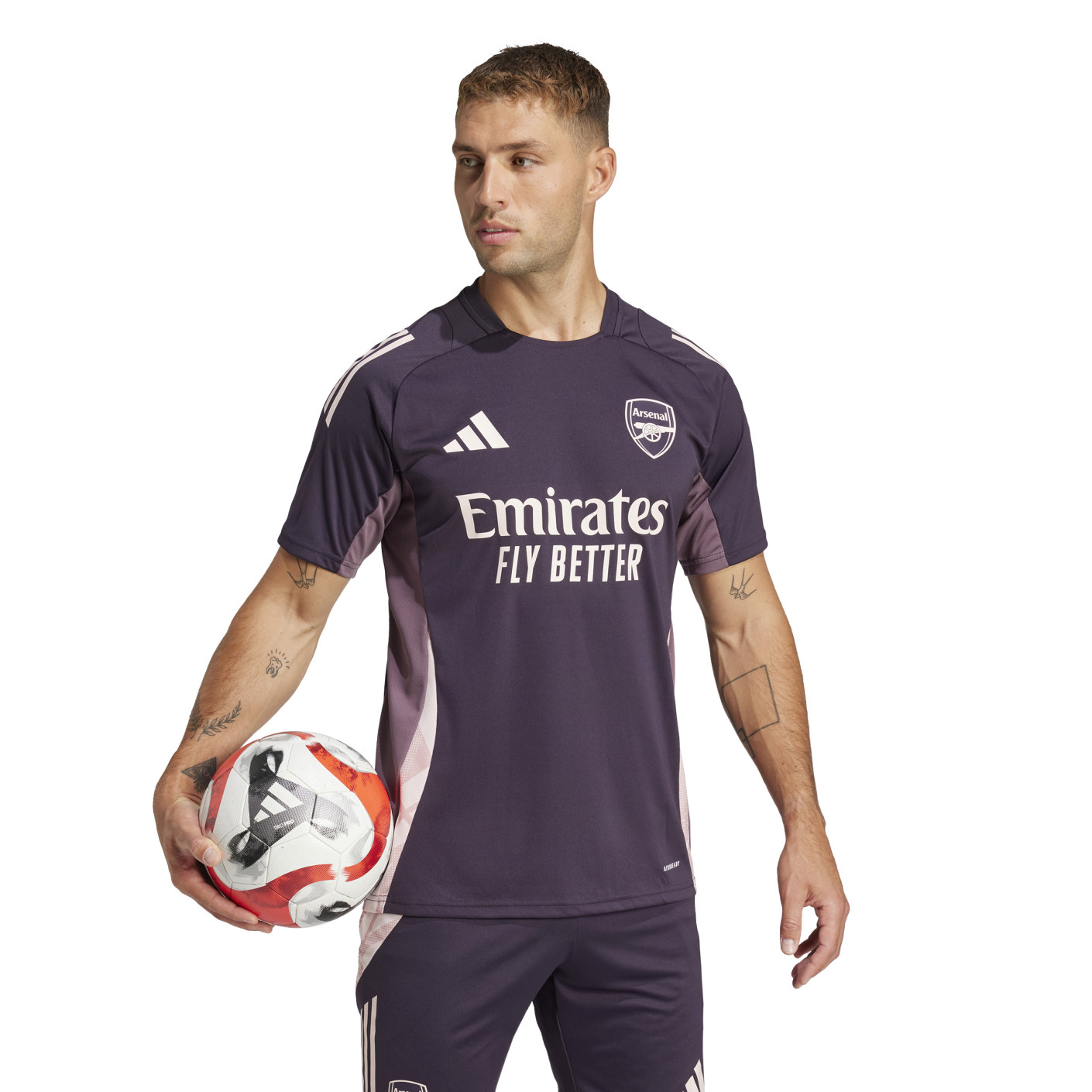 Adidas Arsenal Trainingsshirt 2024-2025 Donkerpaars Beige Paars