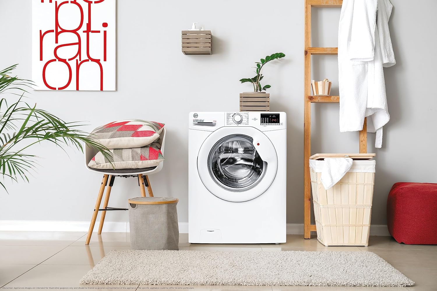 Hoover H-WASH 300 Lite H3W4 272DA3/1-S Waschmaschine/C / 7 kg/NFC/Mix-Power-System/Symbolblende