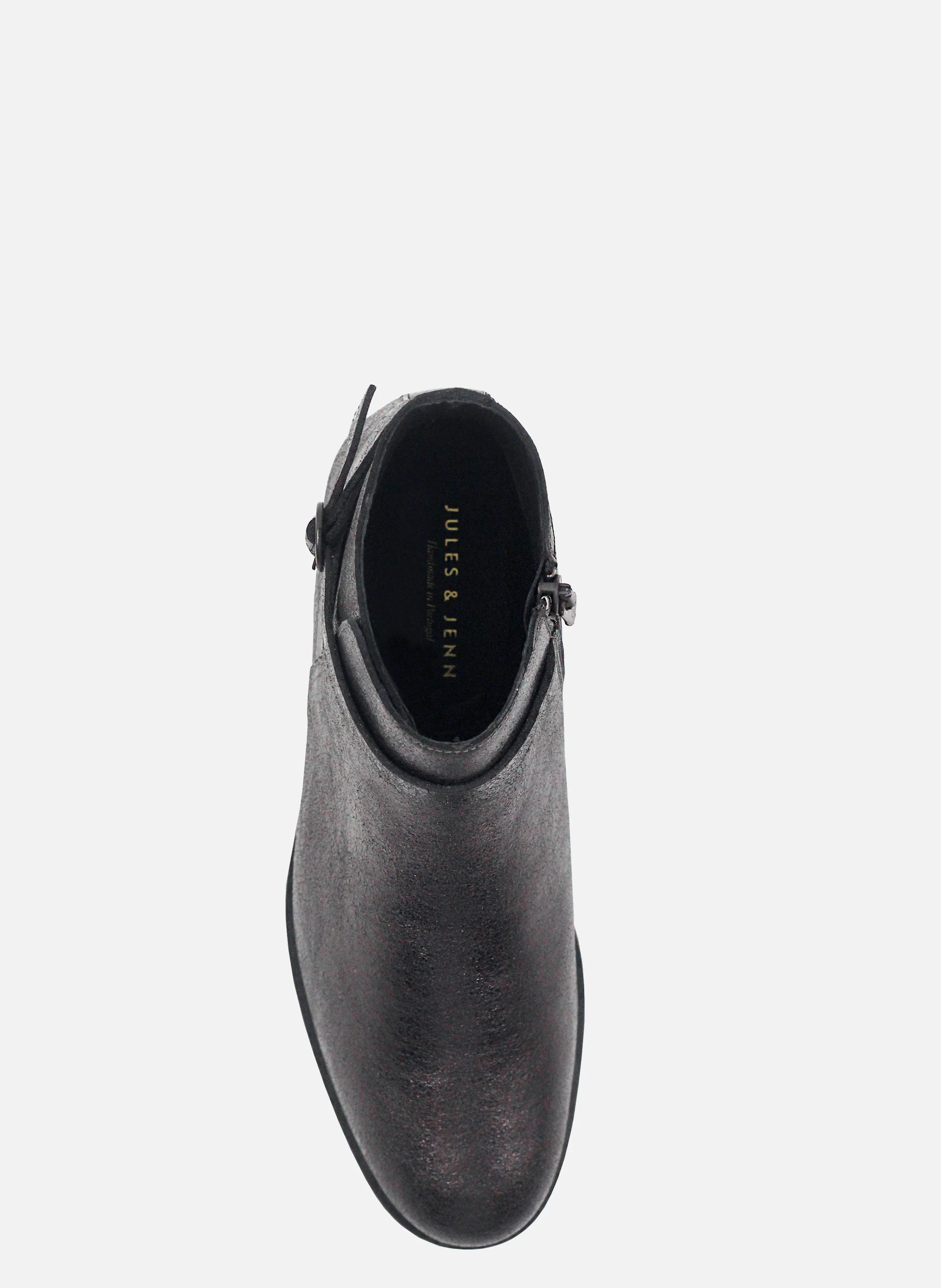 Bottines cavalières plates cuir irisé | Noir