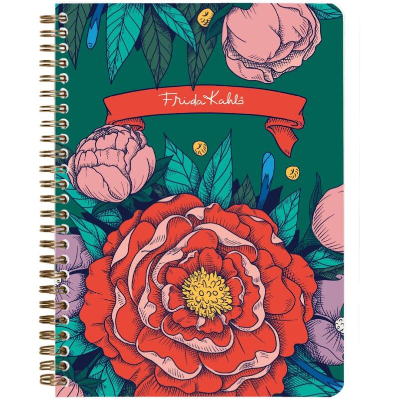 Frida Kahlo, Carnet reliure intégrale A5 14,8x21cm, 148 pages, ligné, ass.