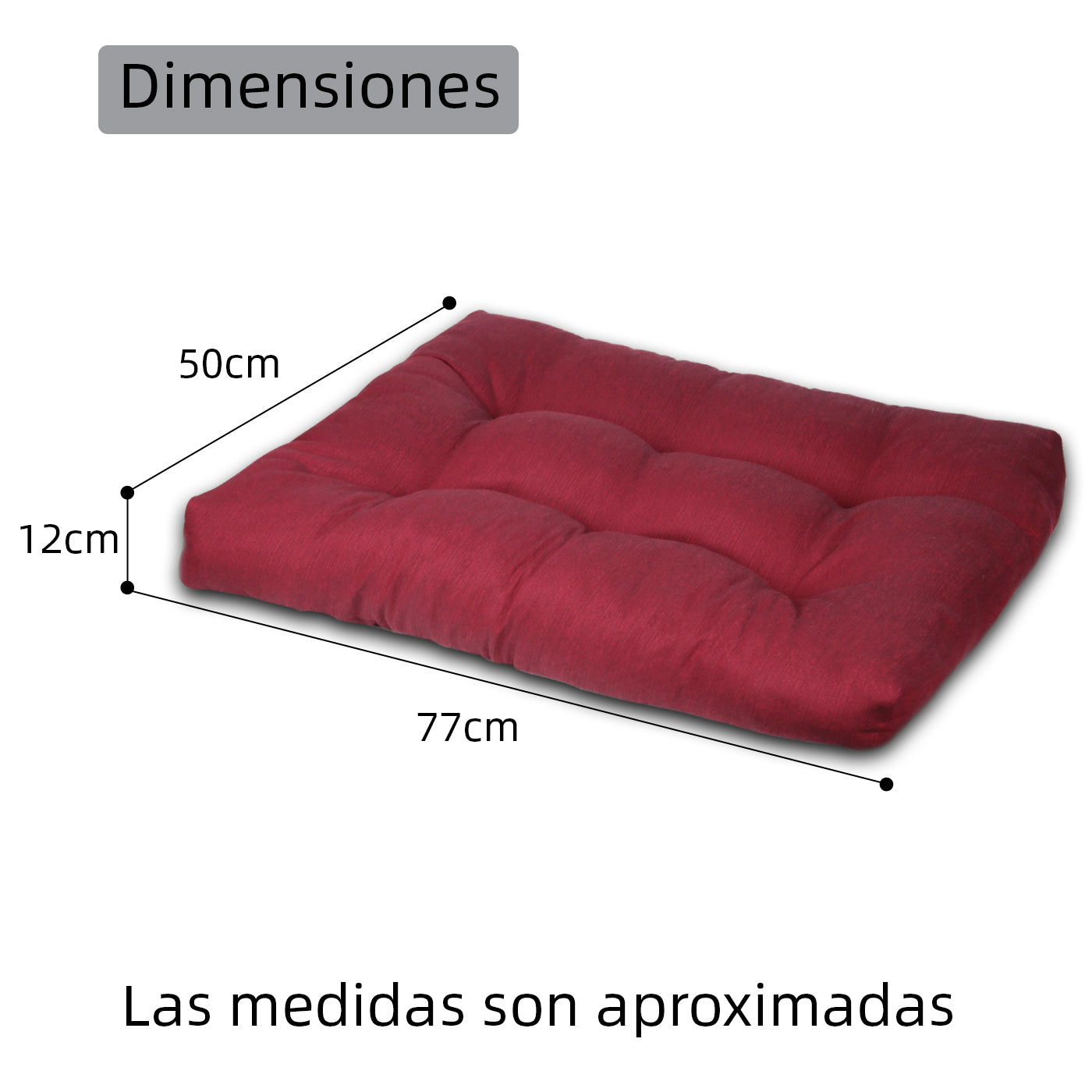HOME MERCURY - Cama para animais de estimação, colchão para cães, tapete reversível estampado com enchimento de espuma para uso interno e externo. (Médio, Bordô)