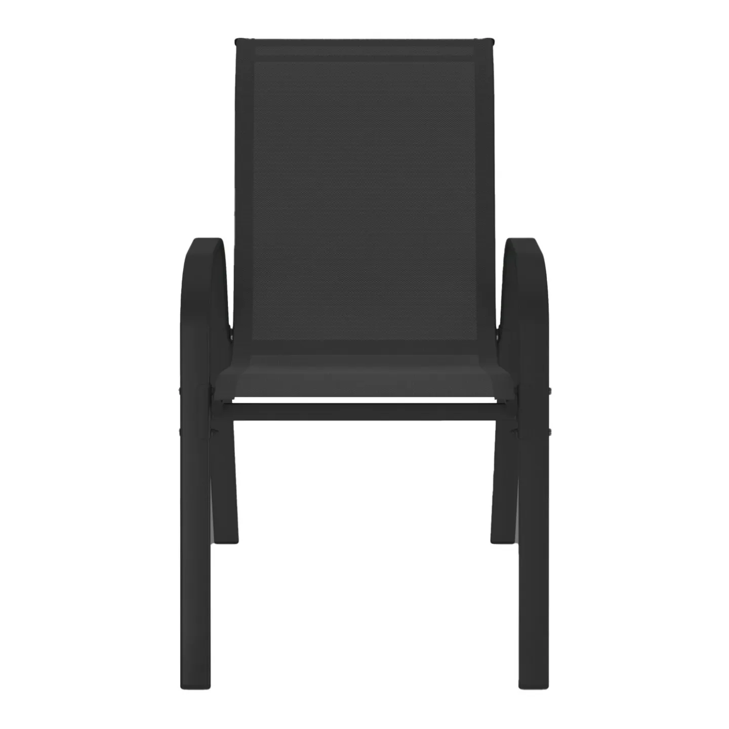 Lot de 6 chaises de jardin LYMA métal et textilène empilables noires