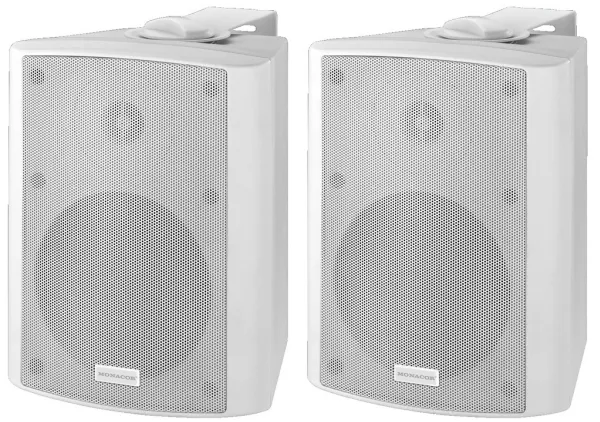 Monacor MKA-50SET/WS, 2-vejs, 2.0 kanaler, Ledningsført, 40 W, 60 - 20000 Hz, Hvid