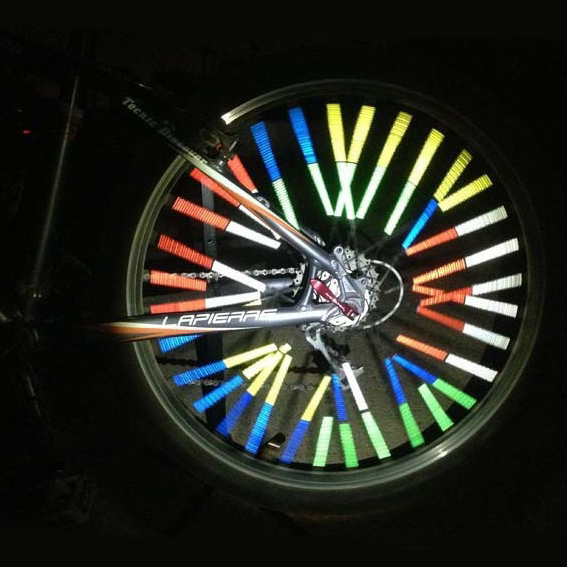 (12er Set) 75mm Fahrrad Velo Speichen Reflektoren - Gelb