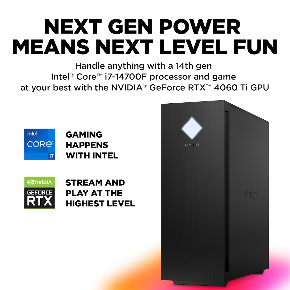 HP Omen 25L i7-14F/16/1000/4060Ti stasjonær gaming-PC