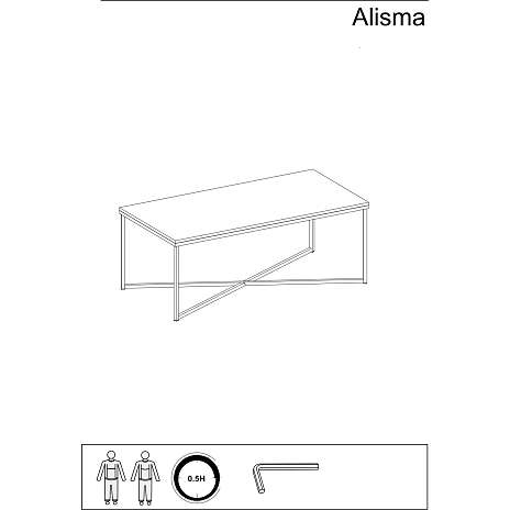 Alisma sofabord - hvid marmorlook