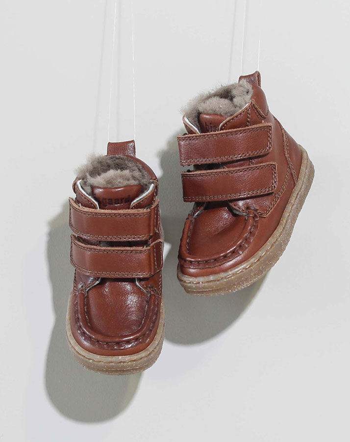 Lauflern-Boots AKSEL VELCRO gefüttert in brandy