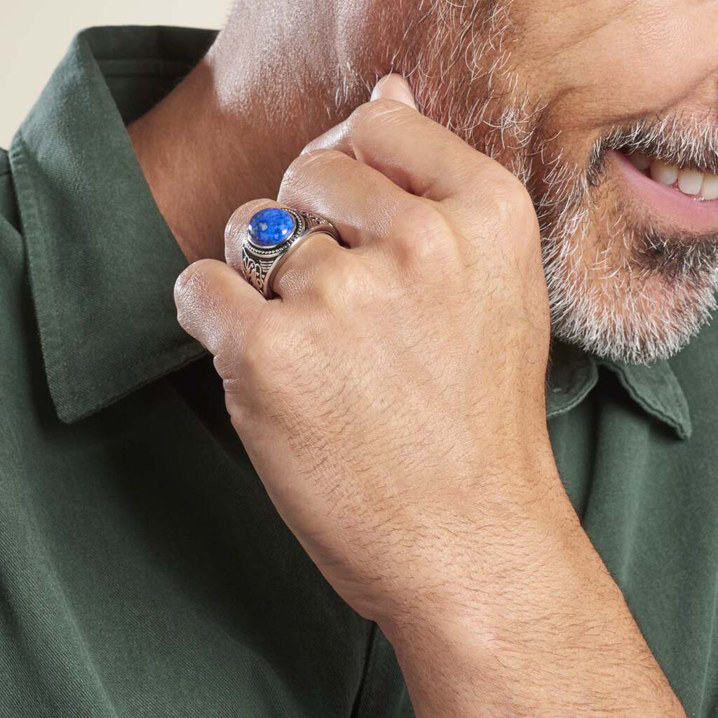 Bague Aleksei Argent Blanc Lapis