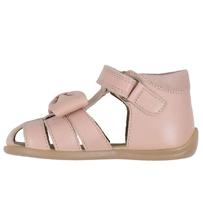 Pom Pom Sandalen - Bow Klettband - Alt Rose