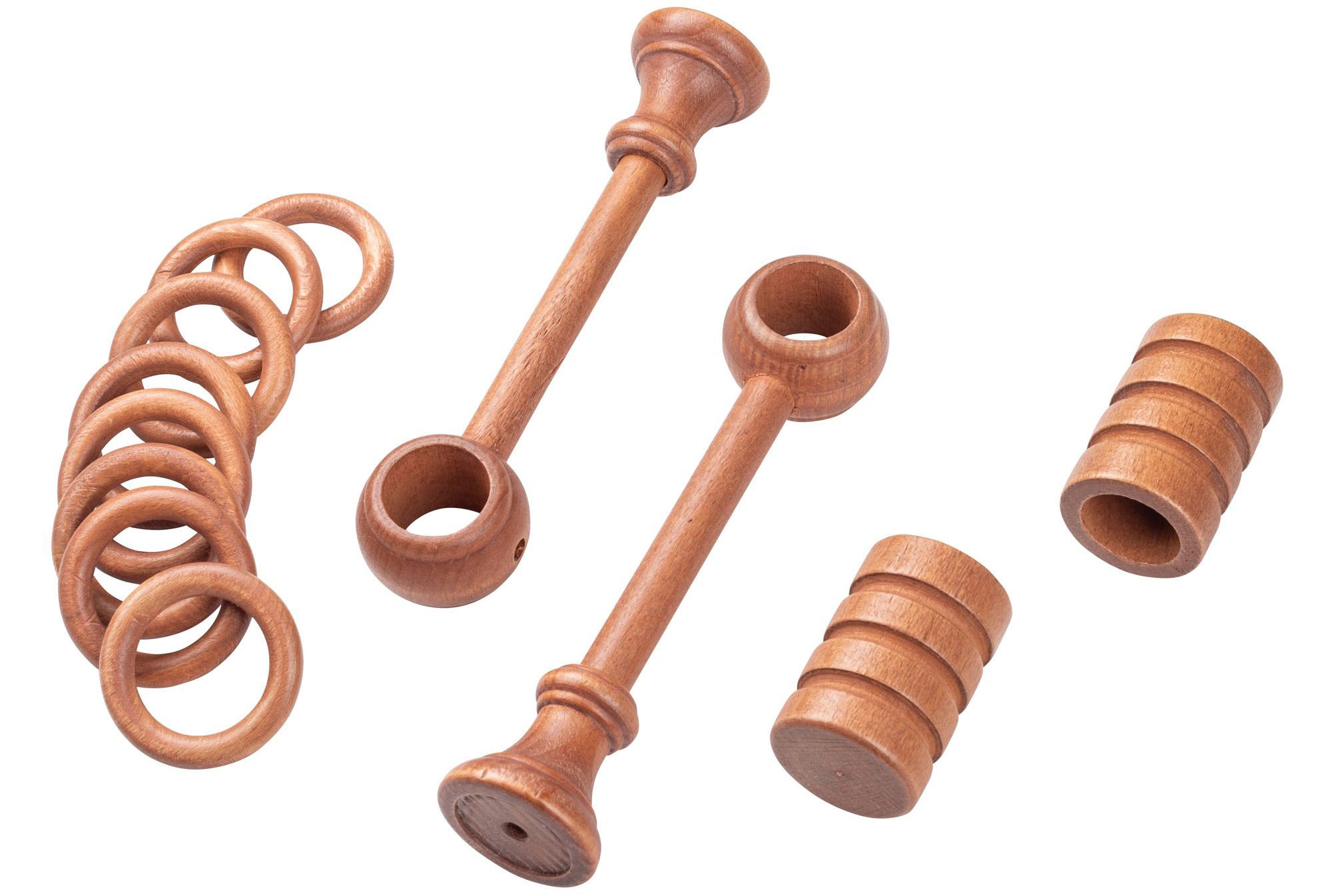 SN DECO GROUP Gardinenstange »Pisa« 1 läufig-läufig Fixmass 28 mm, Holz, verschiedene Längen und Farben, Komplettset