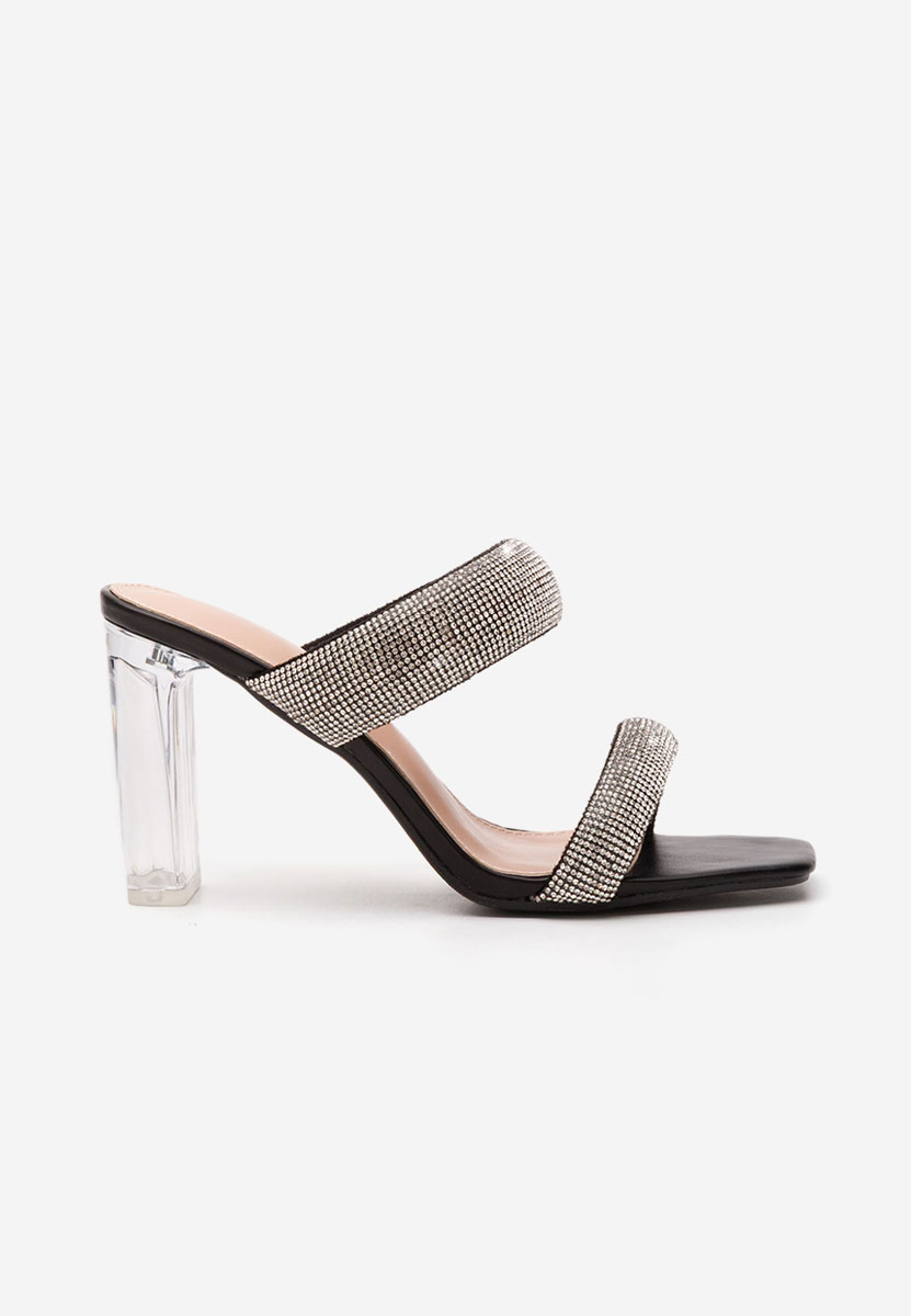 Mules élégantes noirs Krystal