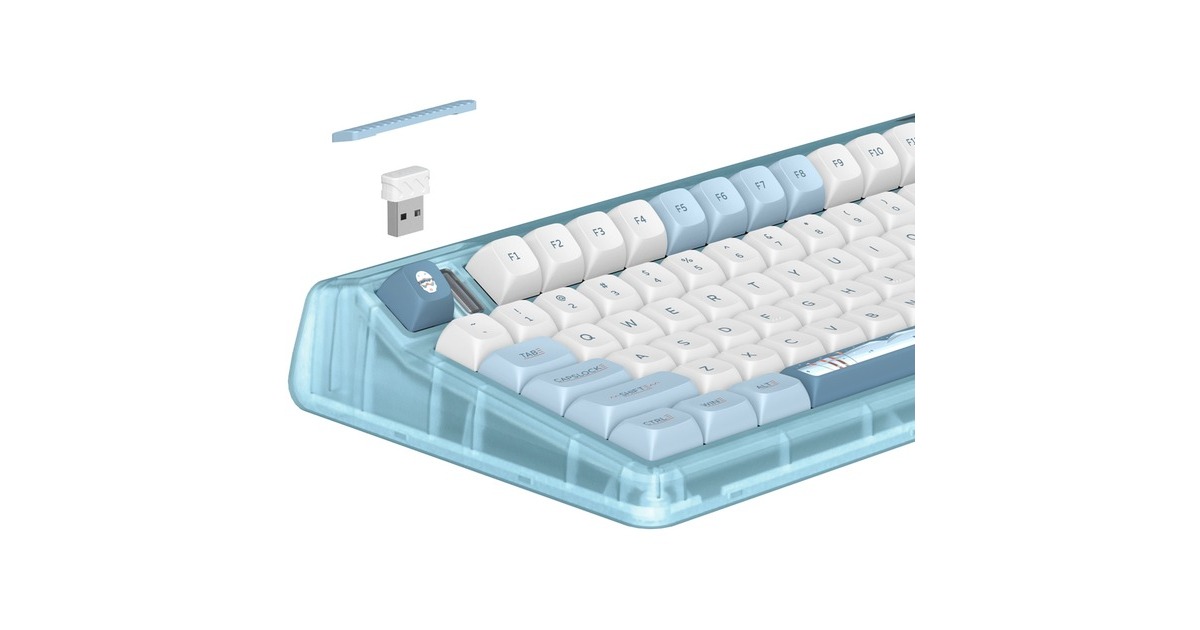 IqunixOG80 Wintertide Wireless Mechanical Keyboard, gaming toetsenbord  (Lichtblauw, US lay-out, IQUNIX Moonstone Turbo, RGB leds, 80% (TKL), Hot-swappable, PBT, 2.4GHz | Bluetooth 5.1 | USB-C)