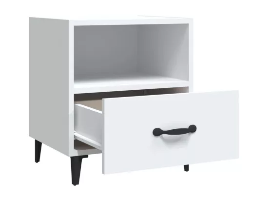Tables de chevet 2 pcs Blanc Bois d'ingénierie