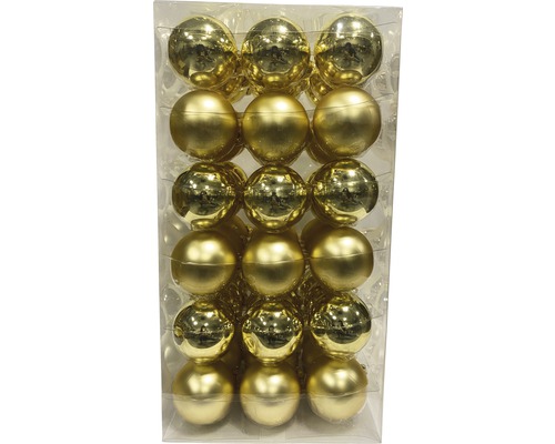 Glazen kerstboomballen Lafiora Ø 6 cm goud 54 st.