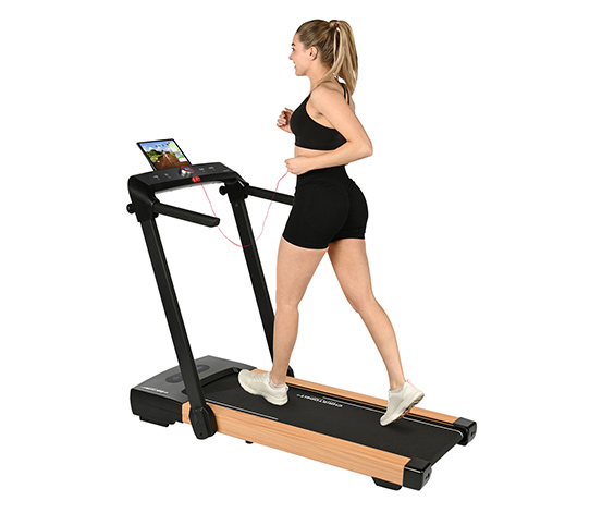 Laufband 2 in 1 in Holzoptik