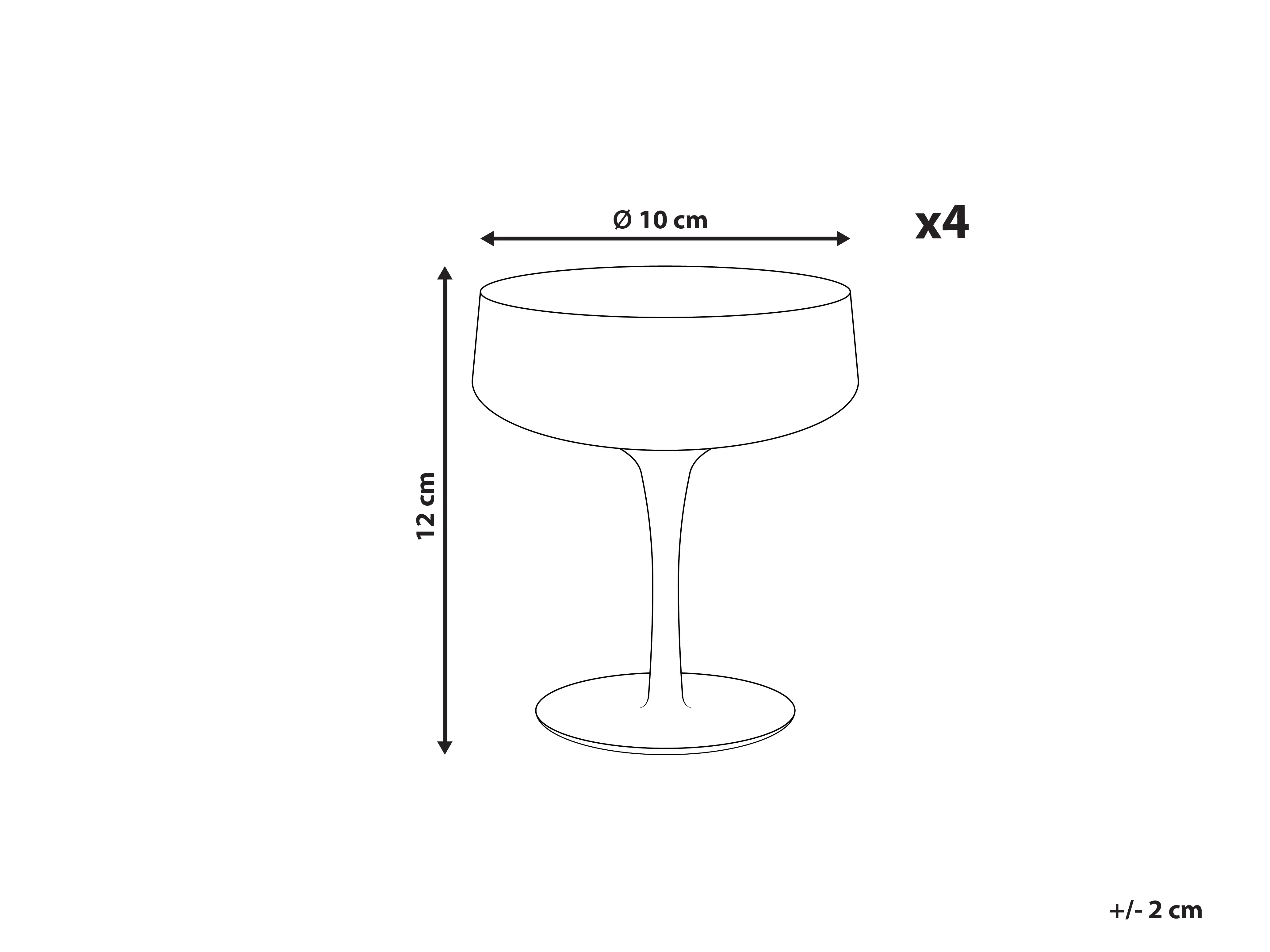 Set van 4 champagne coupes QUARTZ 170 ml Grijs