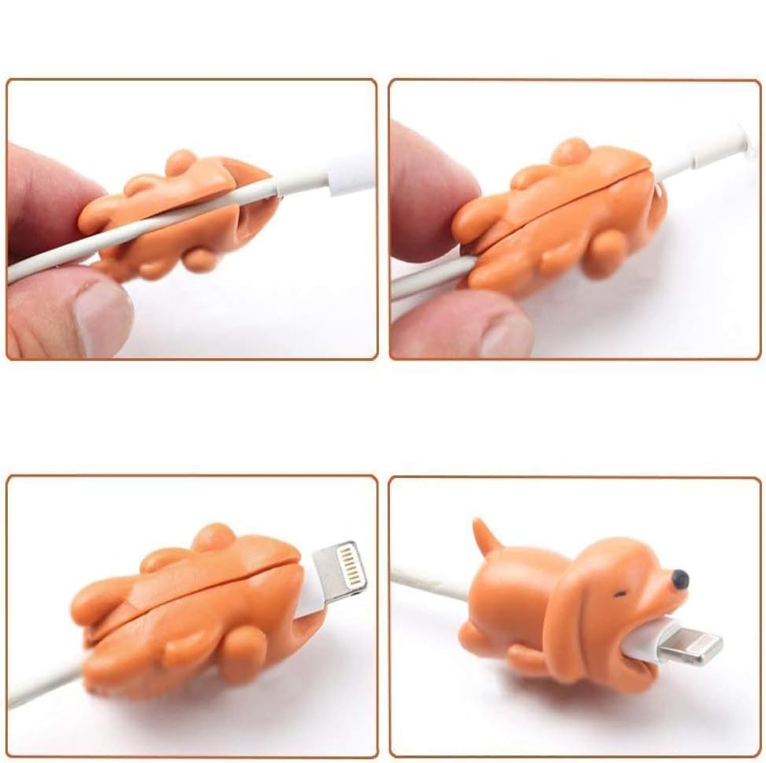 (5er Set) USB C / Lightning Kabel Bruchschutz / Halter / Kabelbeisser Tiere - Design 3