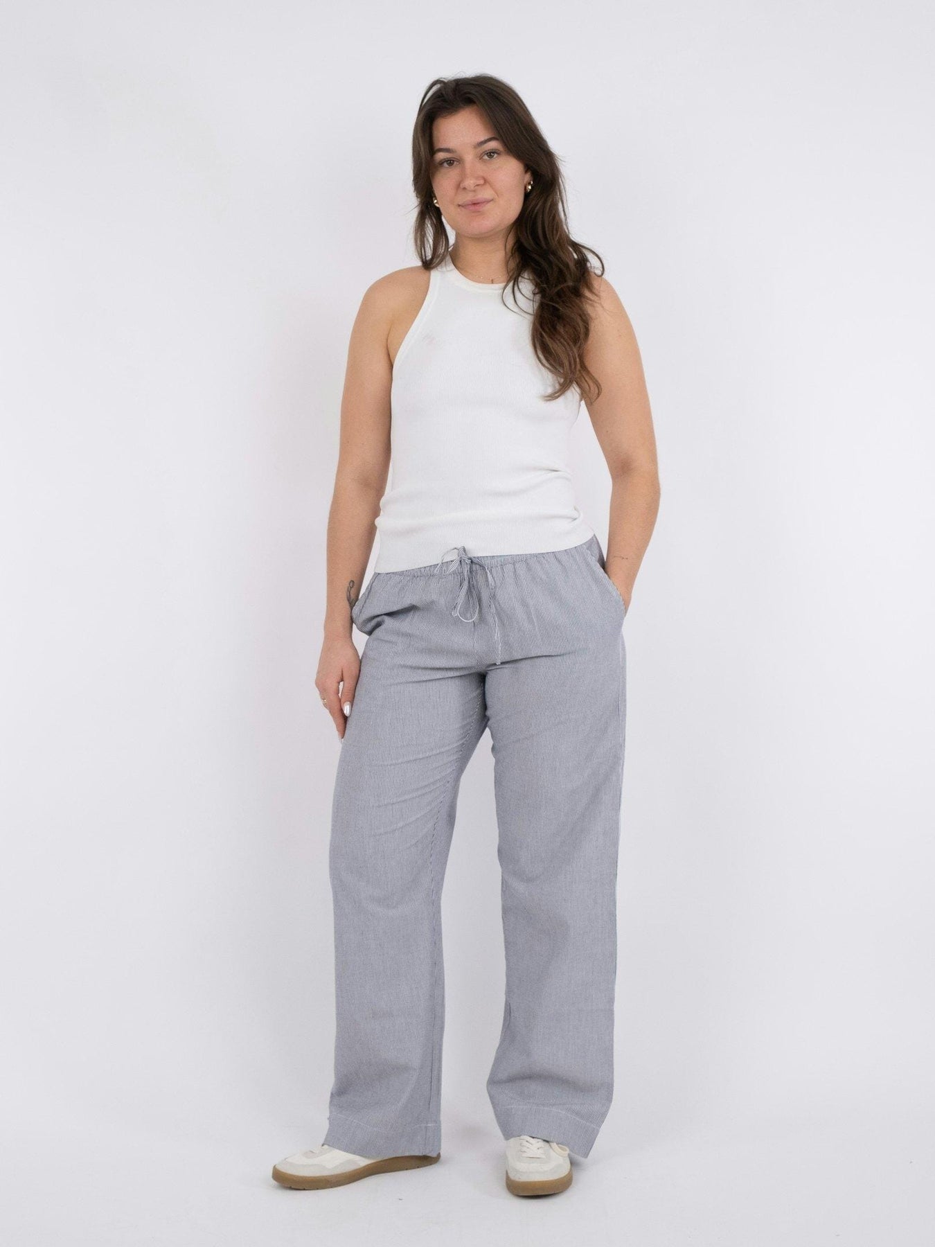Neo Noir Sonar Mini Stripe Pants dark navy