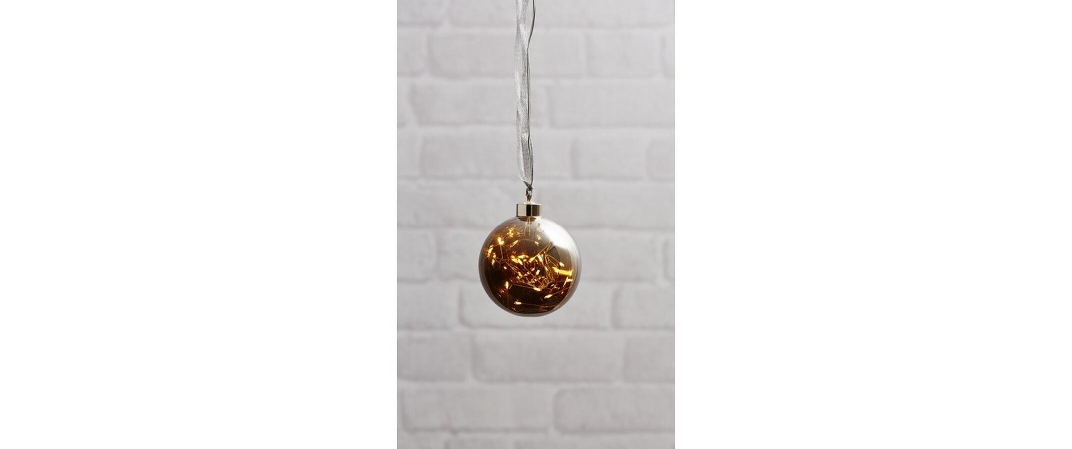 Weihnachtskugel Glow, 15 LED, Ø 10 cm, AnthrazitWeihnachtskugel mit Beleuchtung