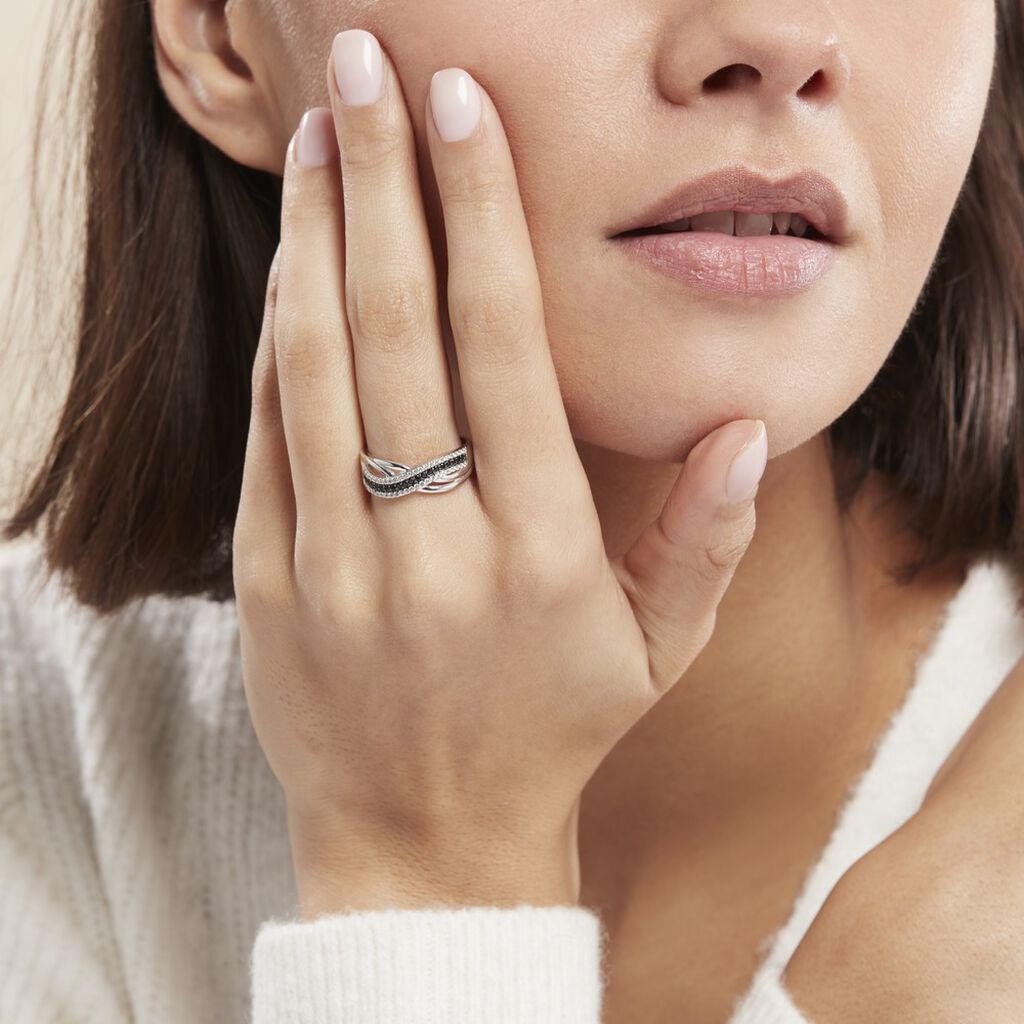 Bague Argent Blanc Agrona Oxydes De Zirconium