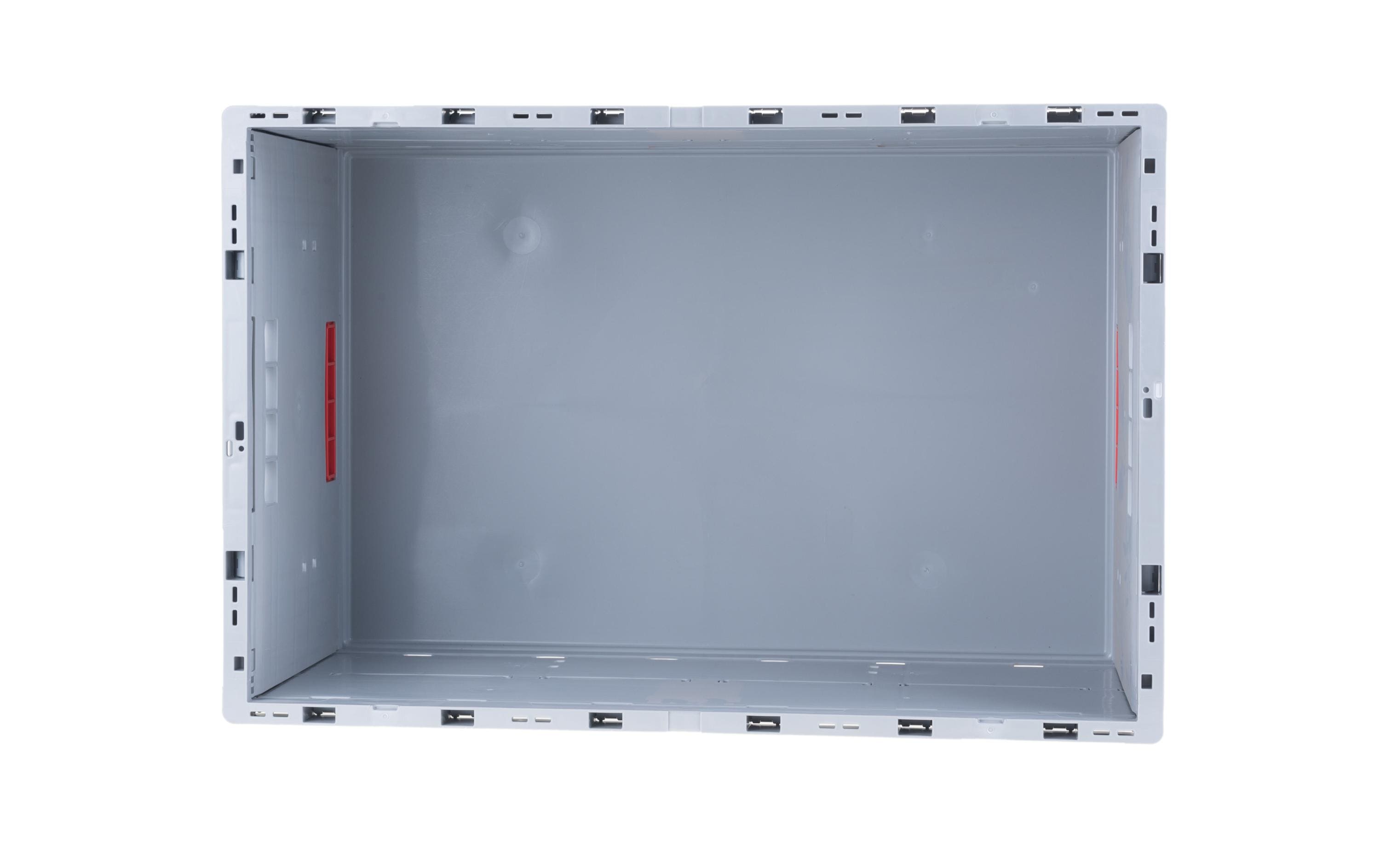 Faltbox 600x400x300 GrauMit Verriegelung, 1 Stück, grau