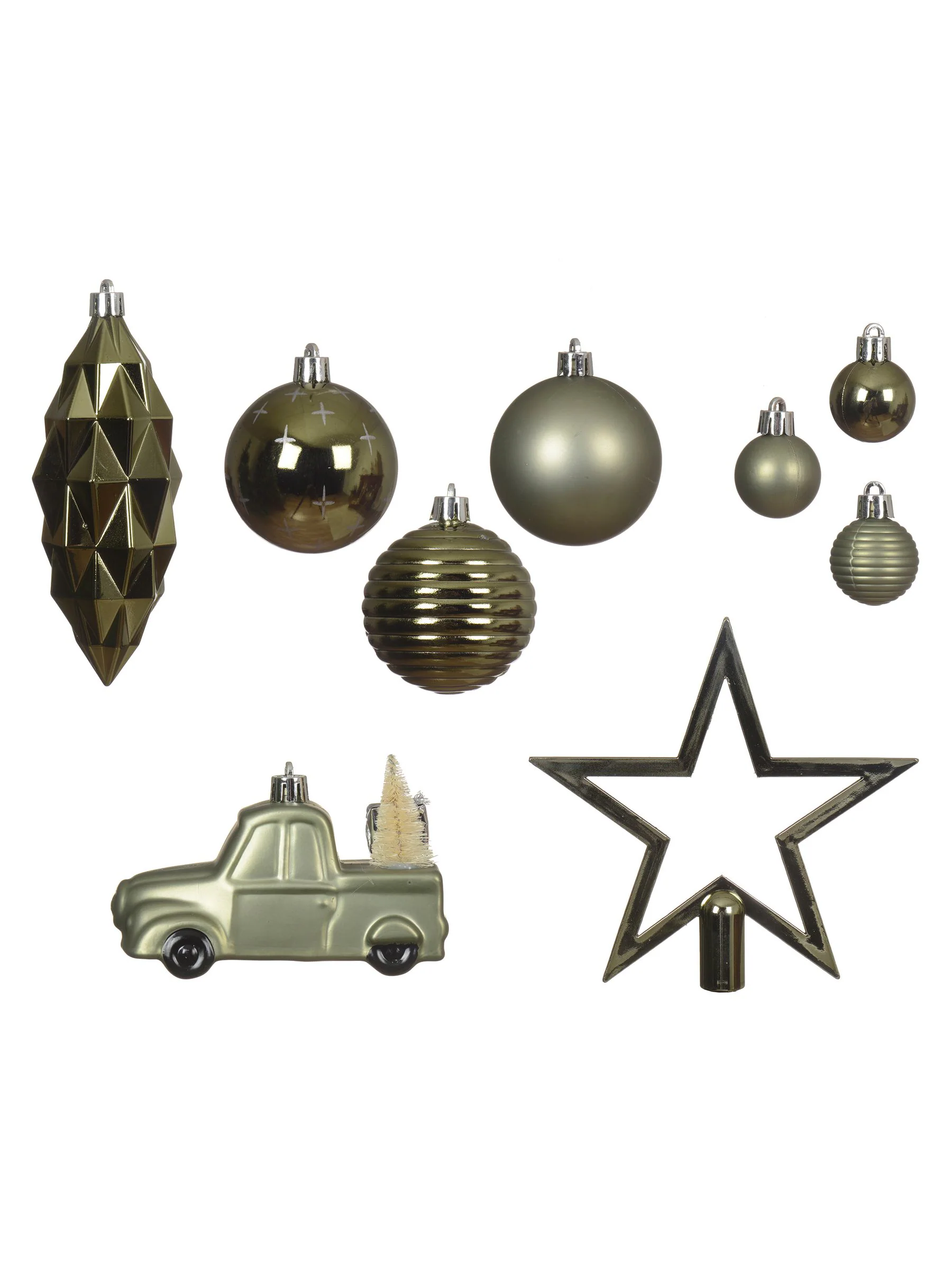 Decoris 67 Pieces onbreekbare Kerstmisboomversieringen en Kerstmisballen