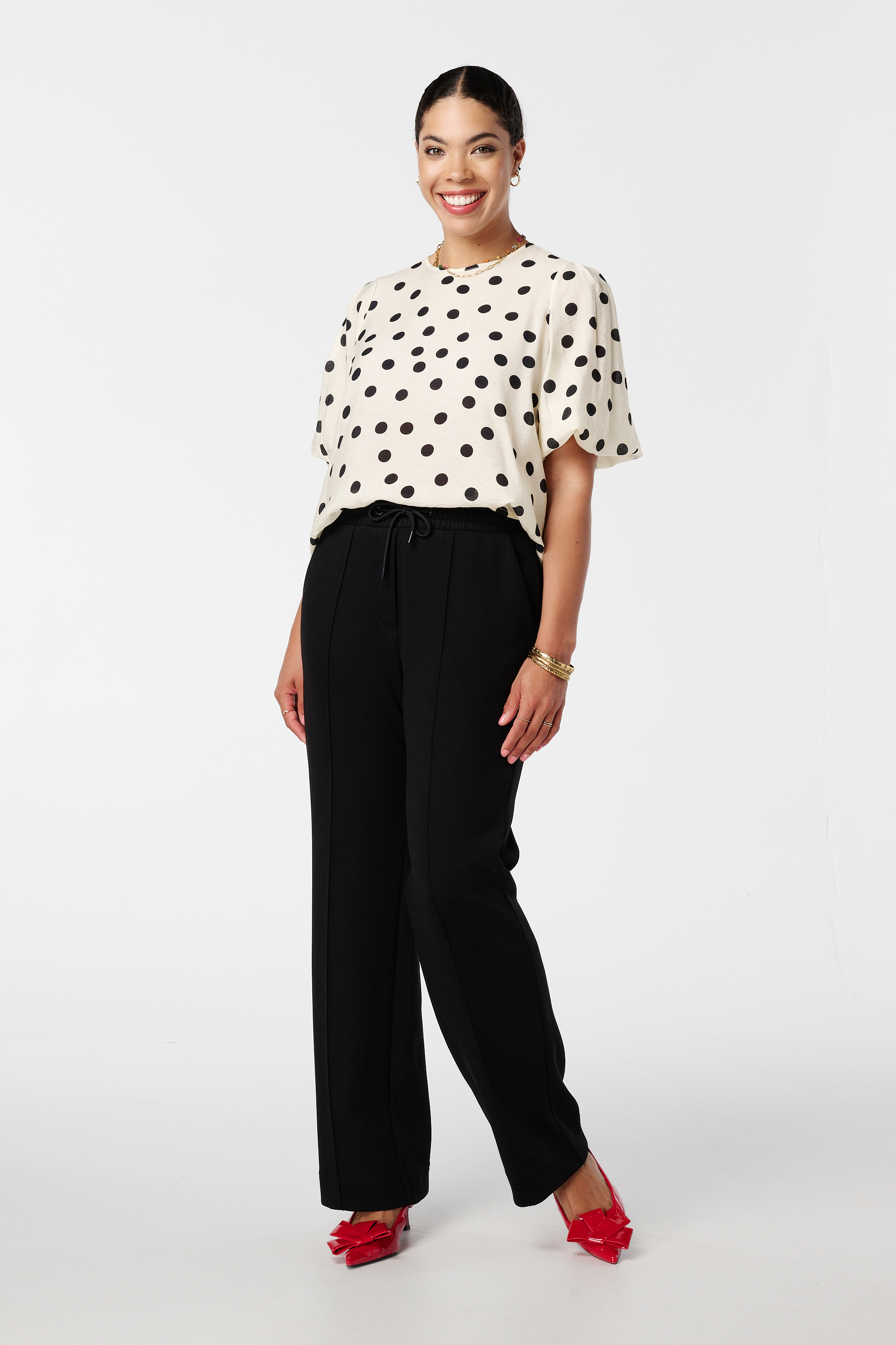 Blouse met stippen Multi Neutraal
